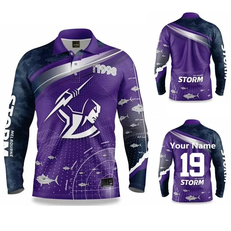 

Sportswear Storm Fishfinder Fishing Shirt 2022 2023 Australian casual Sweatshirt Long sleeve Custom name and number big size