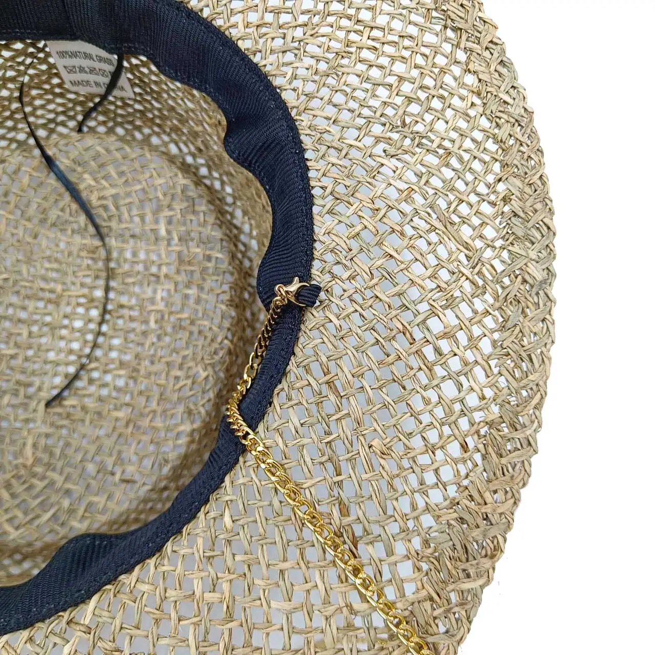 Canotier Hat Flat Top Fedora Women's Autumn and Winter Vacation Diamond Striped Sun Hat Women's Fedora sombreros para mujer