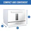 Portable Mini Countertop Dishwasher 6-Place Setting 7 Wash Programs Compact Easy Use Extra-Drying Function User-Friendly Display 3