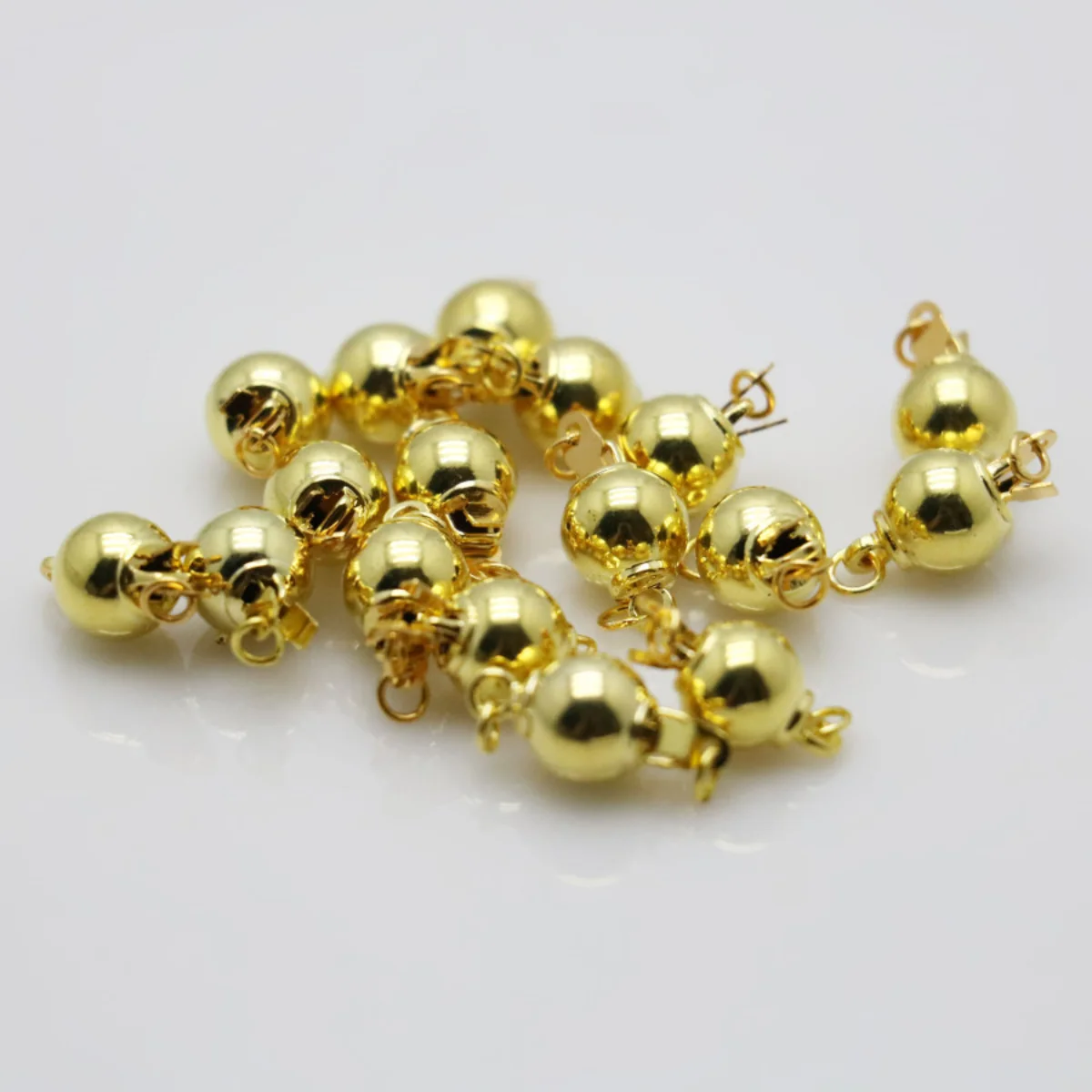 

5PCS Landmine Clasp For Ornaments Round Beads Button Gold-Color For Bracelet Necklace DIY Machining Metal Parts Jewelry Making