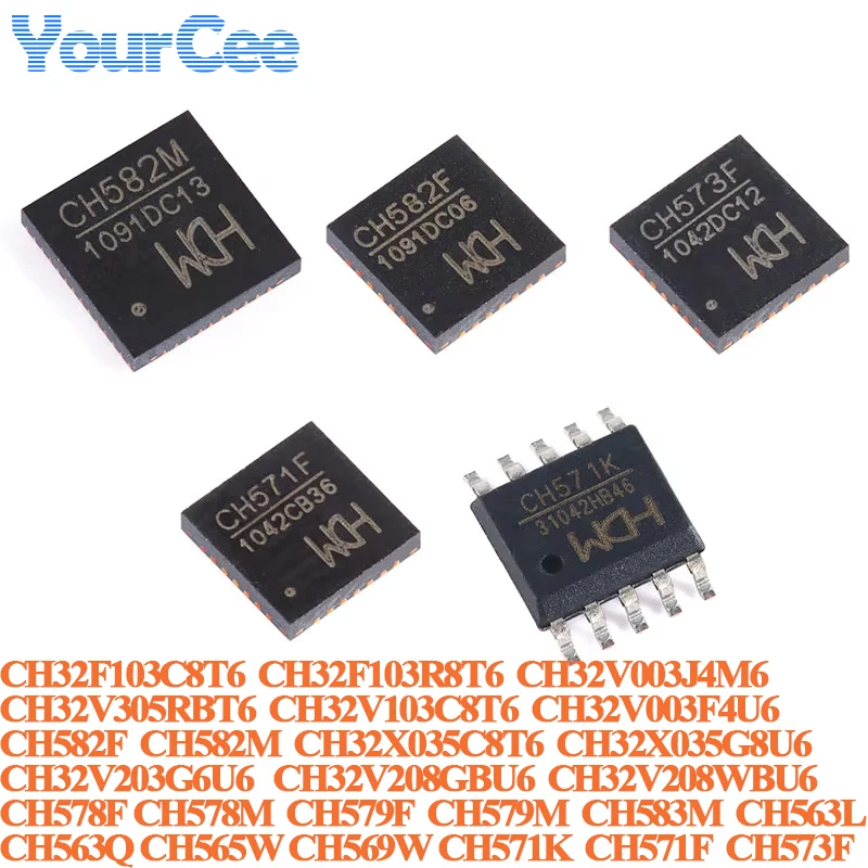 5PcsCH582MQFN-48CH582FCH573FCH571FQFN-28CH571KESSOP-1032-bitMCURISCMicrocontrollerIntegratedBLEWirelessChip-AliExpress