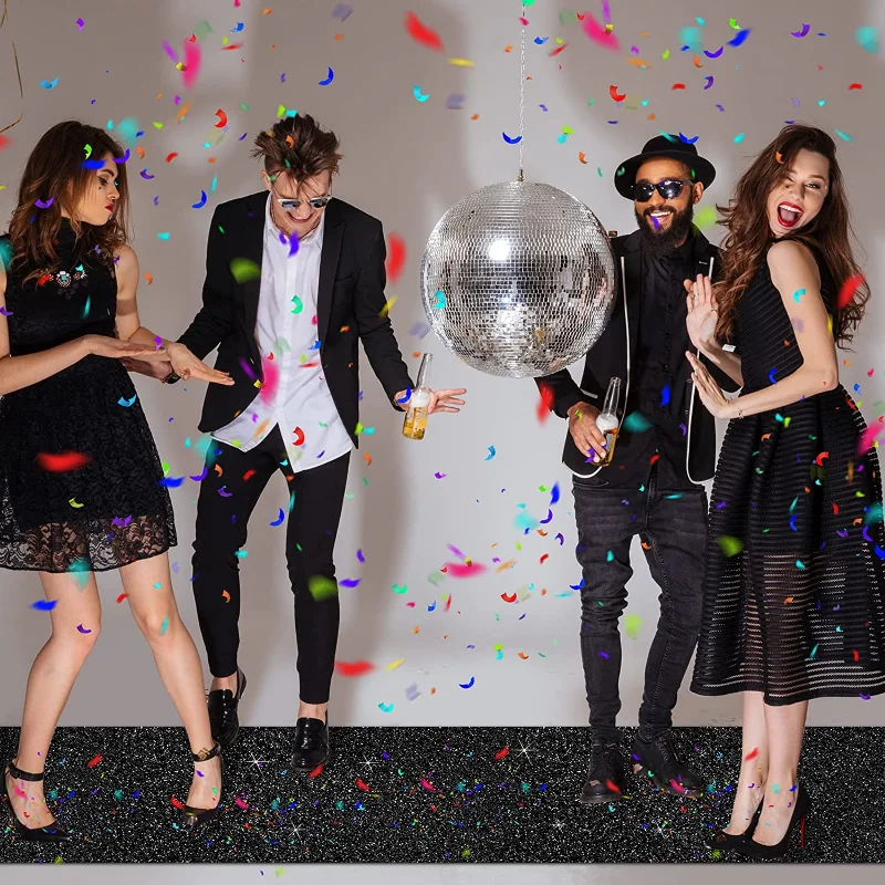 Personalized Shiny Black Party Carpet Suitable for Weddings Christmas Singles Parties Holidays and Outdoor Decoration