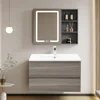 Bathroom Vanity Wall Mounted Floating Vanity Two Drawers Storage Cabinet with Ceramic Integrated Sink 2