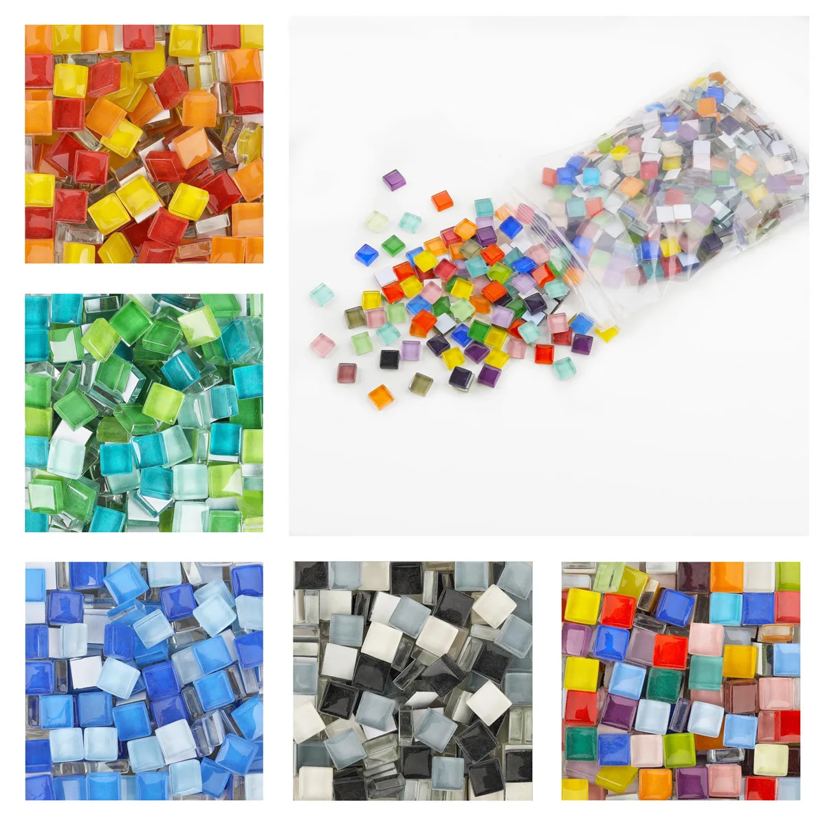 1000 Pieces Mixed Color Mosaic Tiles Mosaic Glass Pieces for Home  Decoration or DIY Crafts, Square (Square,1 by 1 cm) - AliExpress