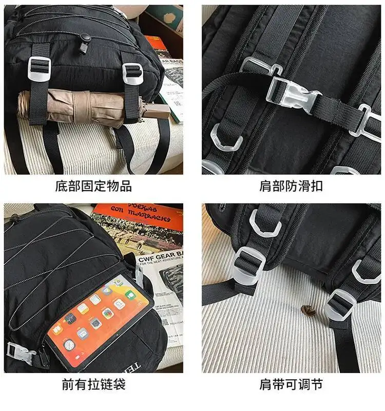 2026 mode Mädchen Große Kapazität Sport Casual Sport Schulter Taschen Rucksack männer Leichte Mode Outdoor Reise Rucksack – Detail 28