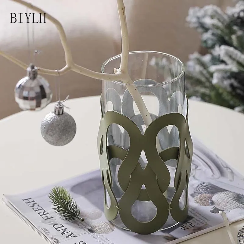 Nordic Modern Glass Vase Woven Leather Light Luxury Home Decoration Vase Living Room Dining Room Tabletop Flower Arrangement 3