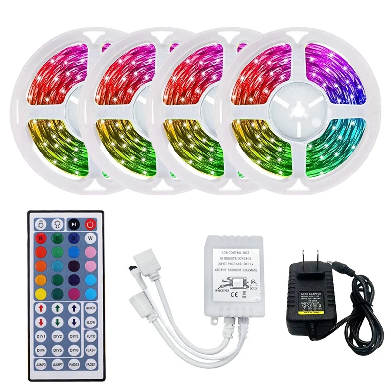 

Гибкая светодиодная RGB-лента, 3528, 1200 светодиодов, с пультом ДУ на 44 кнопки