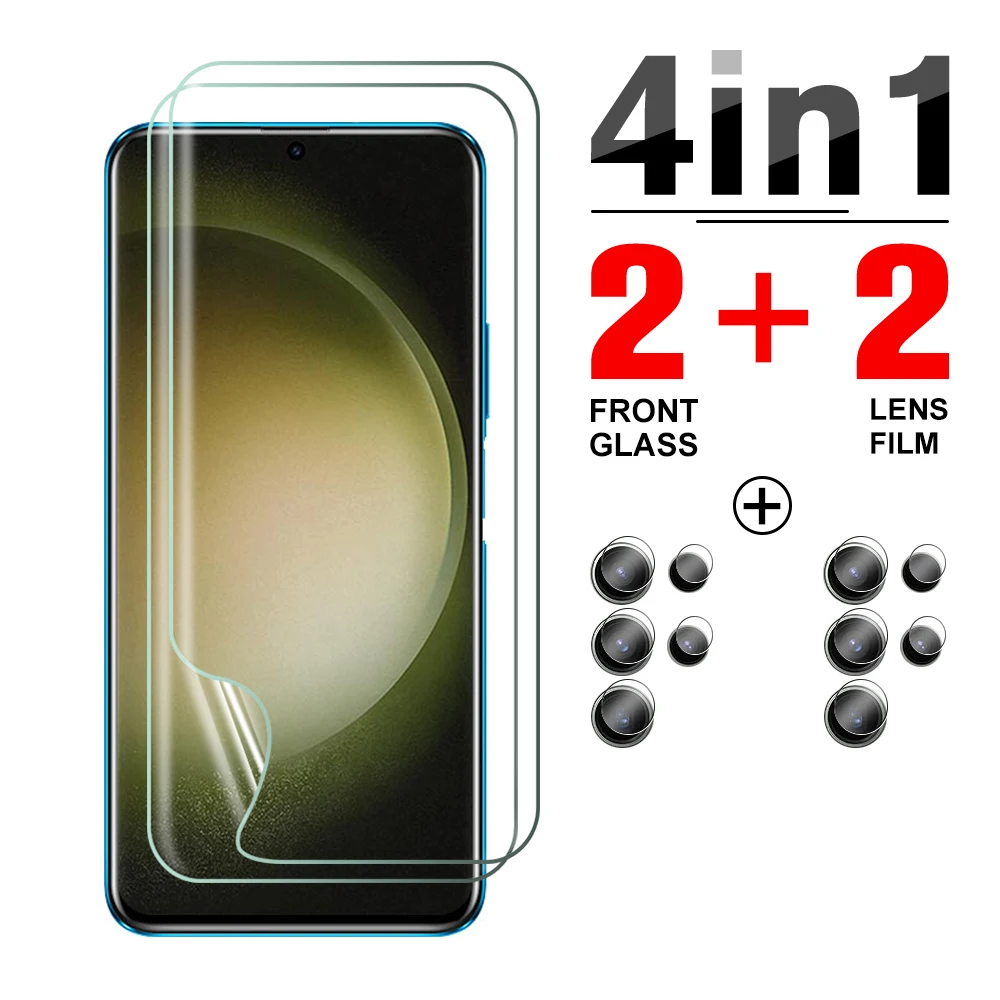 Pellicola Idrogel 4 In1 Per Samsung Galaxy S23 Ultra 2023 Samsun S23Ultra S 23 23 S 6.8 Pollici Vetro Protettivo Dell'Obiettivo Della Fotocamera Trasp