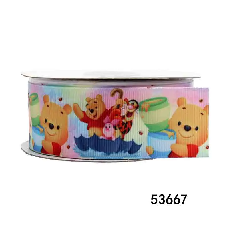 디즈니 Grosgrain 리본 푸우 마리 고양이 DIY 25mm 10 야드 활 공예 용품 장식 재료