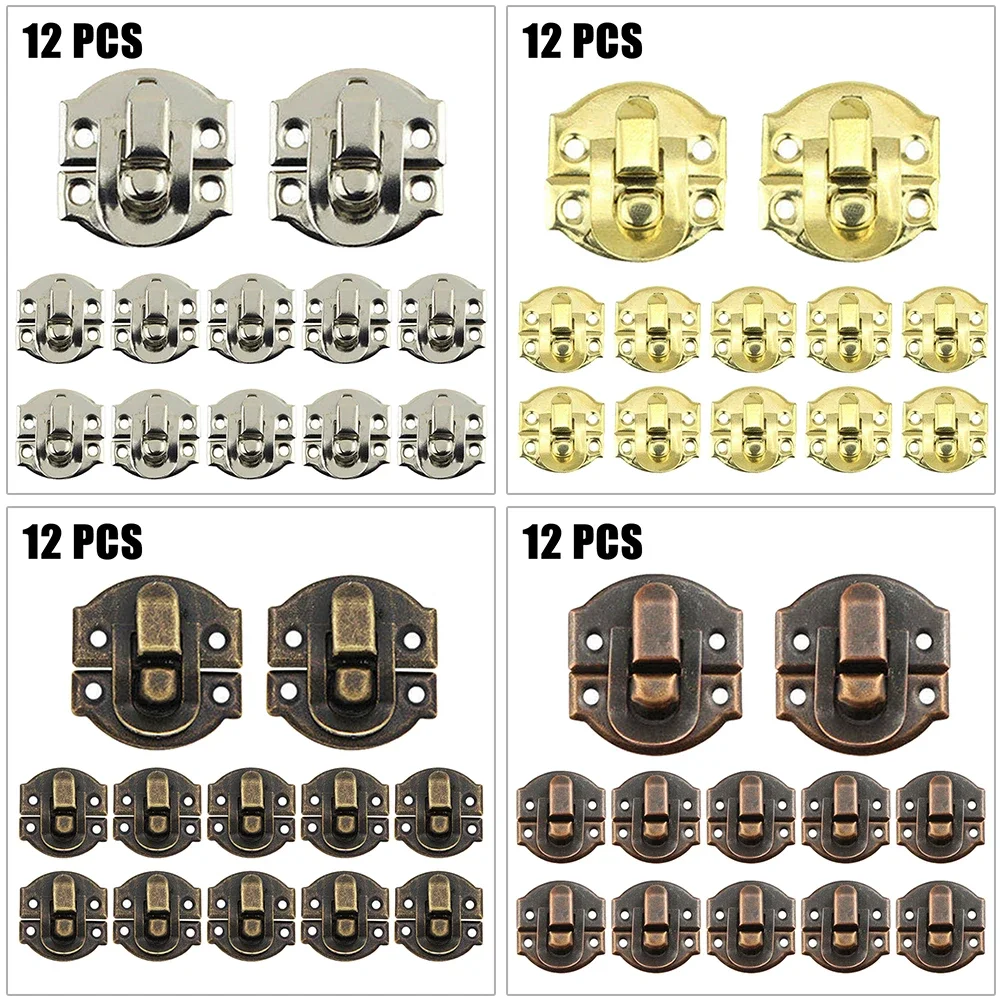5/12set Jewelry Box Hasp Clasp Suitcase Wood Chest Cabinet Decorative Lock Latch Household Hardware For Box Case Accessory