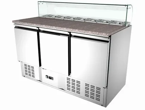 Restaurant Salad Sandwich Display Refrigerator Prep Table Salad Bar Counter - Image 5