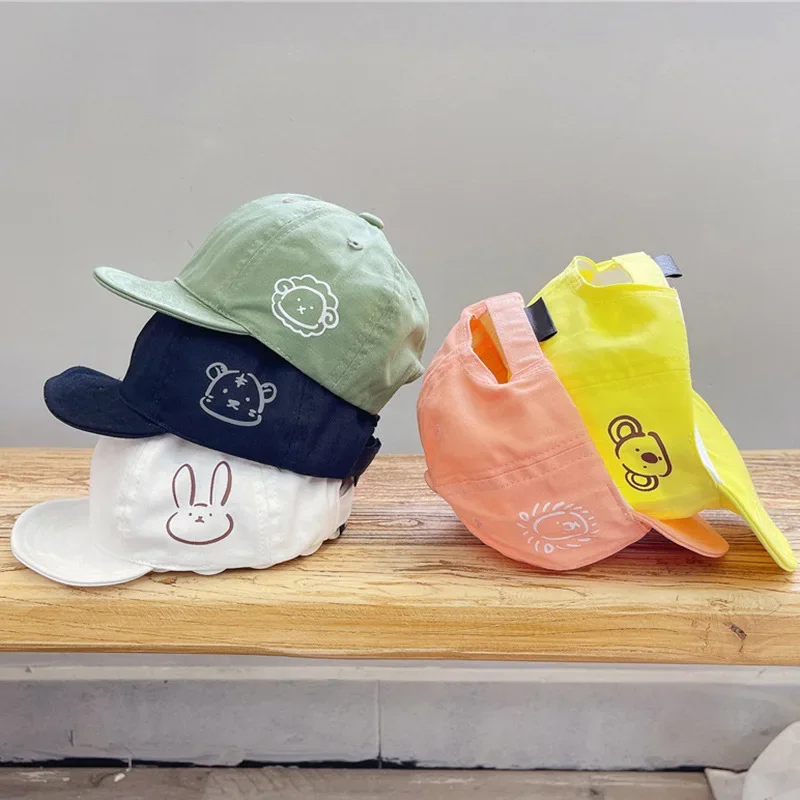 Baseball Cap Cute Bunny Baby Hat for Boys Girls Spring Summer Solid Color Toddler Kids Hats Caps Outdoor Hat for 3-24 Months Baseball Cap Baby Hat Kids Caps