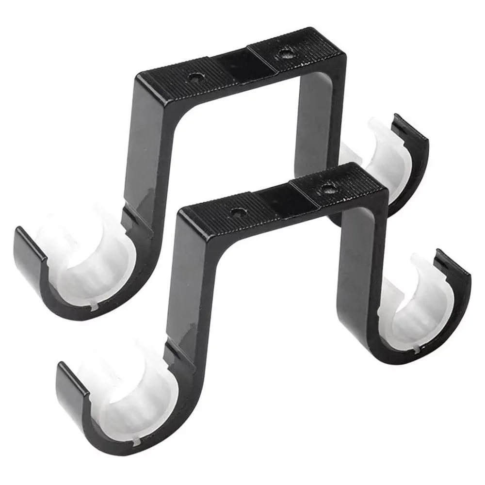 2pcs/set Aluminum Double Curtain Rod Brackets Durable Thicken Window Hardware Hook Hanger Supporter Home Decor Accessories