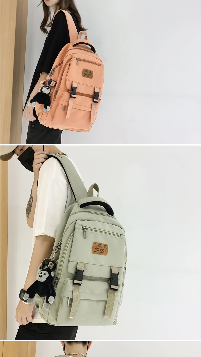 Korean new nylon Women's Backpack large-capacity fashion travel bag ULzzang Harajuku couple Schoolbag Y2K Backpack for Teenager