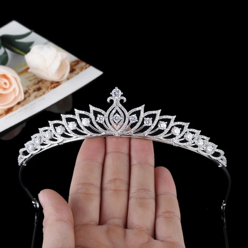 

Korean Style New Refined and Simple Zircon Bridal Wedding Crown Wedding Headdress High-End Cross-Border Hair Accessories