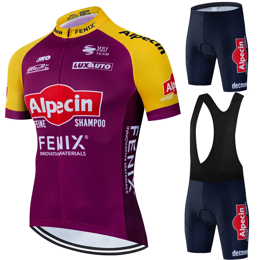 Alppecin Sports Set Pantaloni Da Ciclismo Abbigliamento Uomo Abbigliamento Estivo 2024 Jersey Shorts Pro Team Completo Da Uomo Costume Bike Bavaglino 