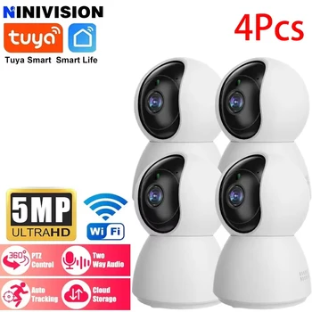 5MP Tuya 360° Smartlife Home Security WIFI PTZ Camera Mini PTZ 5MP 5 Megapixel Auto Tracking Night Vision Baby Monitor 1