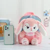 Plush 3D Rabbit Backpack for Boys Girls Kids Children SchoolBag Cute Bow Tie Cartoon School Bags Kindergarten Preschool Baby Bag 6