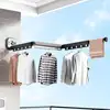 Suction Wall Mount Folding Clothes Drying Rack No Punching Folding Clothes Hanger Retractable Suction Cup Clothes Drying Rack 1