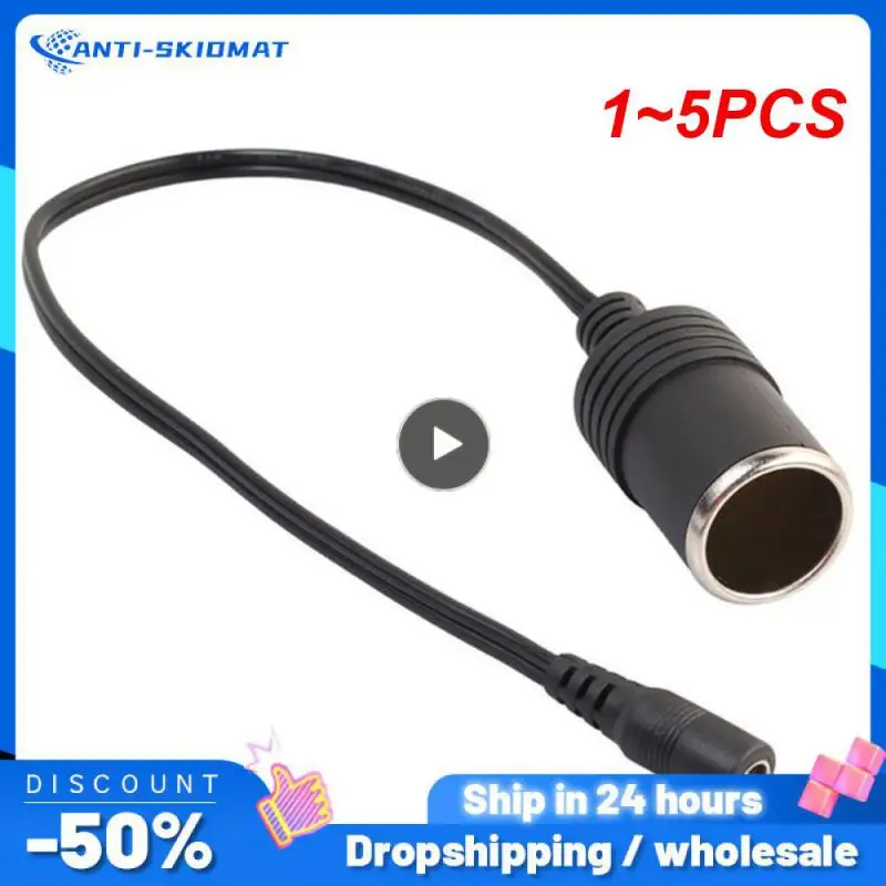 

1~5PCS MAX DC 5.5x2.1mm Male Female to Car Cigarette Lighter Female Socket Power Supply Charger Adapter Cable Wire 40cm