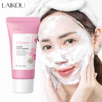 LAlKOU Sakura Gentle Facial Foaming Cleanser Shrink Pores Deep Clean Oil Control Reduce Blackhead Moisturizing Facial Skin Care 1
