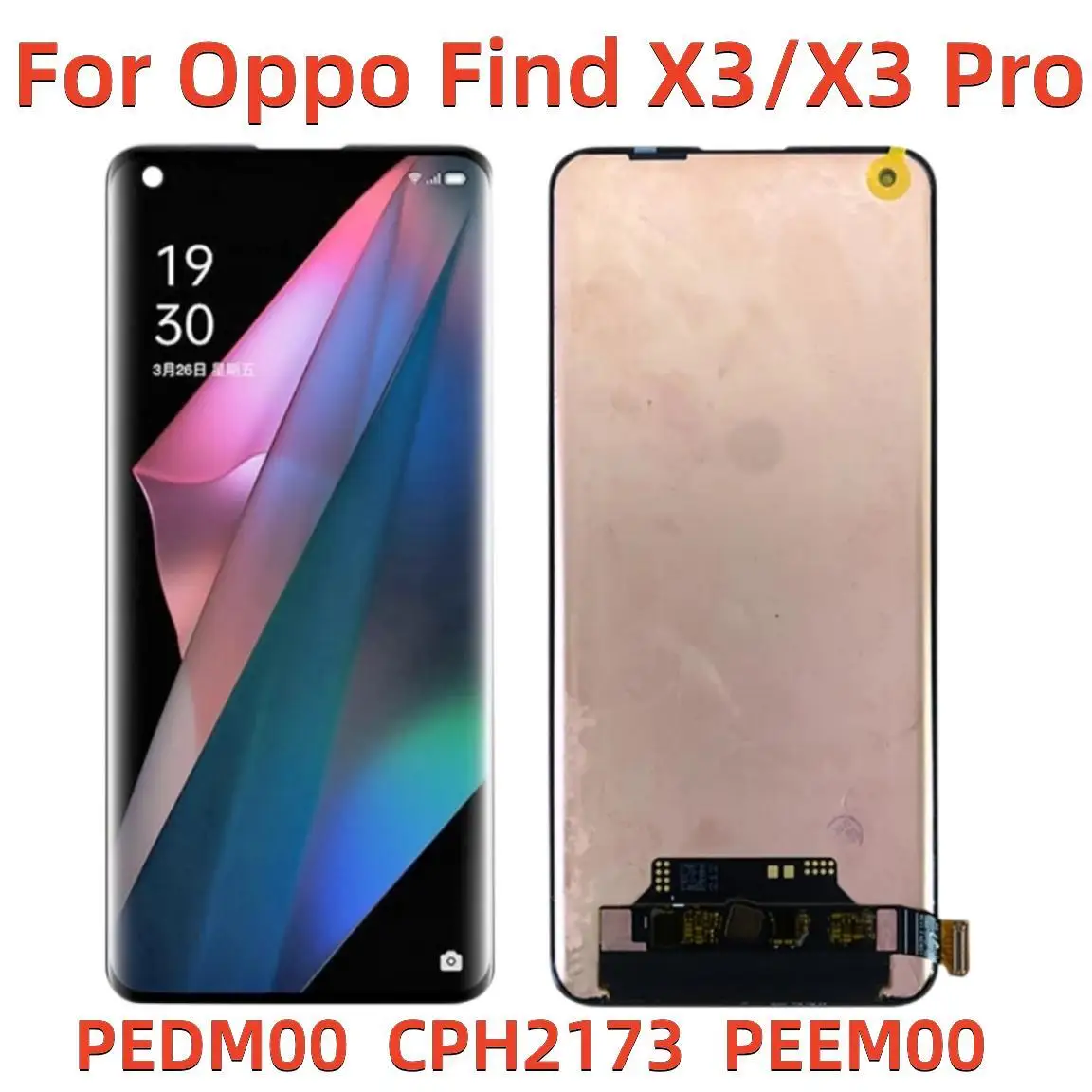

Оригинальный ЖК-дисплей 6,7 ''для Oppo Find X3 с педалью m00, сенсорная панель, дигитайзер для Oppo Find X3 Pro X3Pro CPH2173, PEEM00