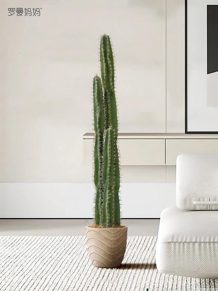 Yaoyar Artificial Cactus Green Simulated Cactus Artificial Sand Decor Faux Succulent Fake Cacti Plants Table Ornament Centerpieces Home Office Decoration