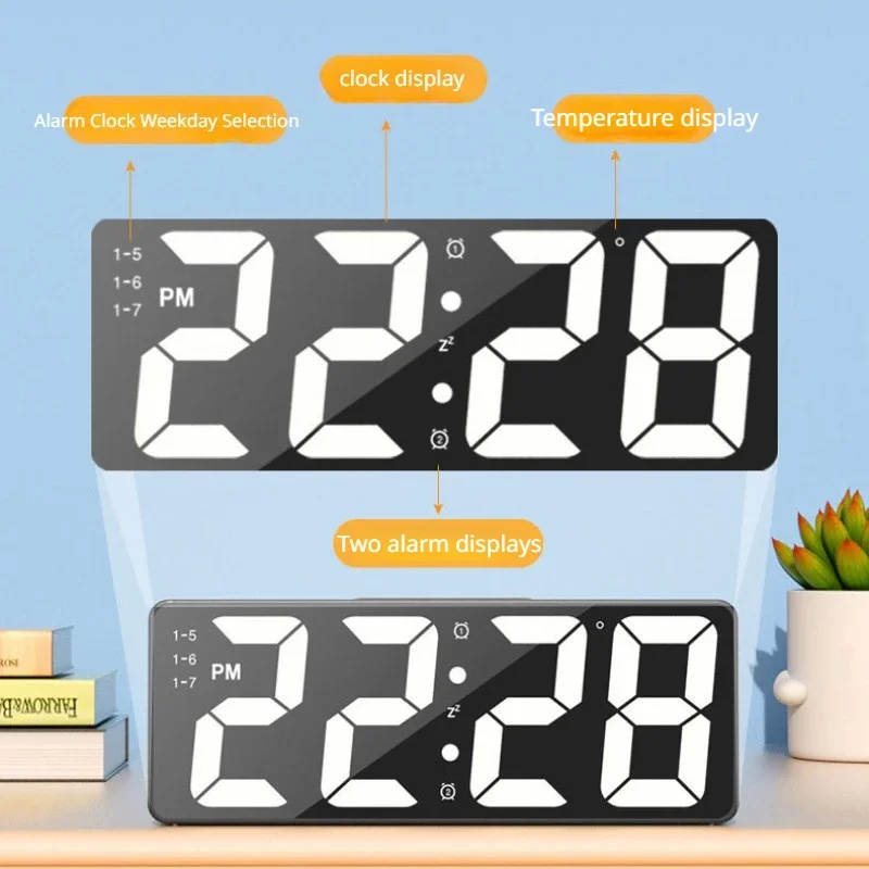 Orologio Digitale A Batteria Con Doppio Display LED/LCD, Sveglia Con Luminosità Regolabile E Funzione Snooze, Per Camera Da Letto