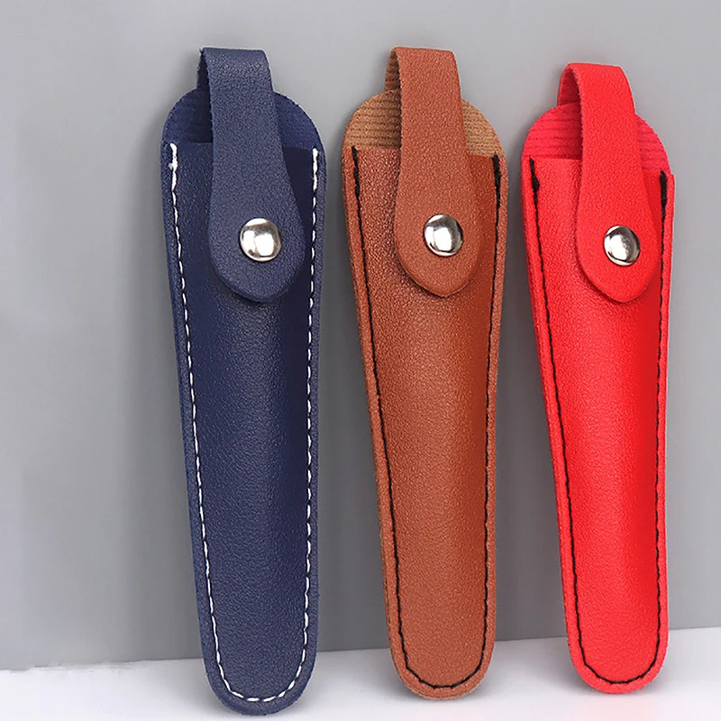 Description Picture 2 of item1Pcs Professional Leather Case Barber Packet Scissor Bag Cover Shears Holster Hairdressing Cowhide Hair Scissors Storage Holder