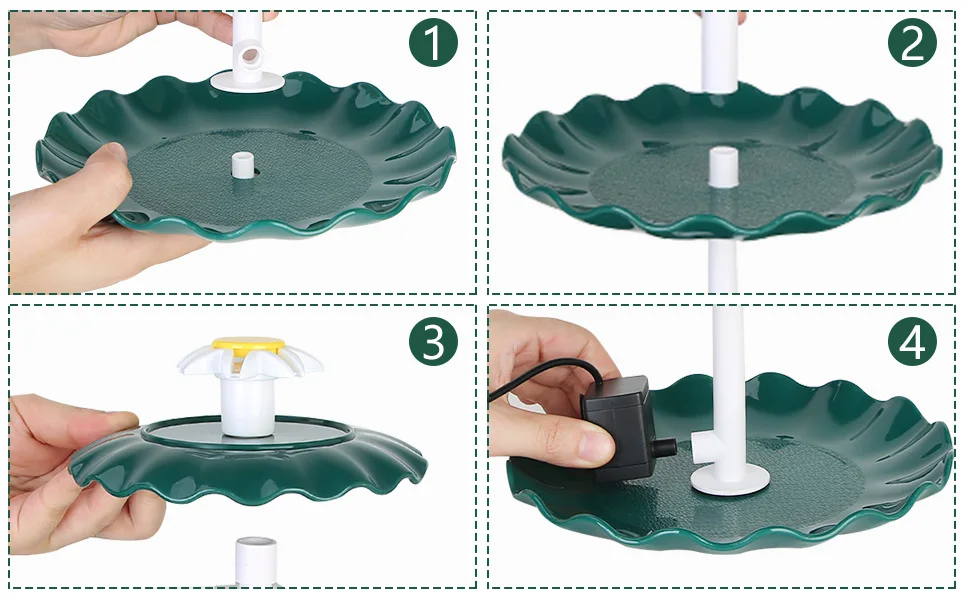 How to Assemble a 3 Tiered Fountain/Bird Bath with 2.5W Solar Pump