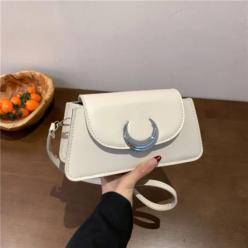 High-quality Niche Design Contrast Small Square Crossbody Bag New Crescent Shoulder Bag Female Designer Luxury Crossbody Bag