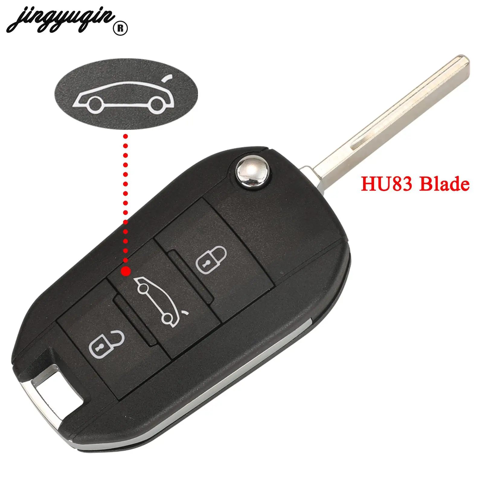 Jingyuqin ø  ڵ Ű 433MHz 4A HITAG AES Ĩ Ǫ  308 3008 2016 + Ʈο C4  2014-HU83 3 ư