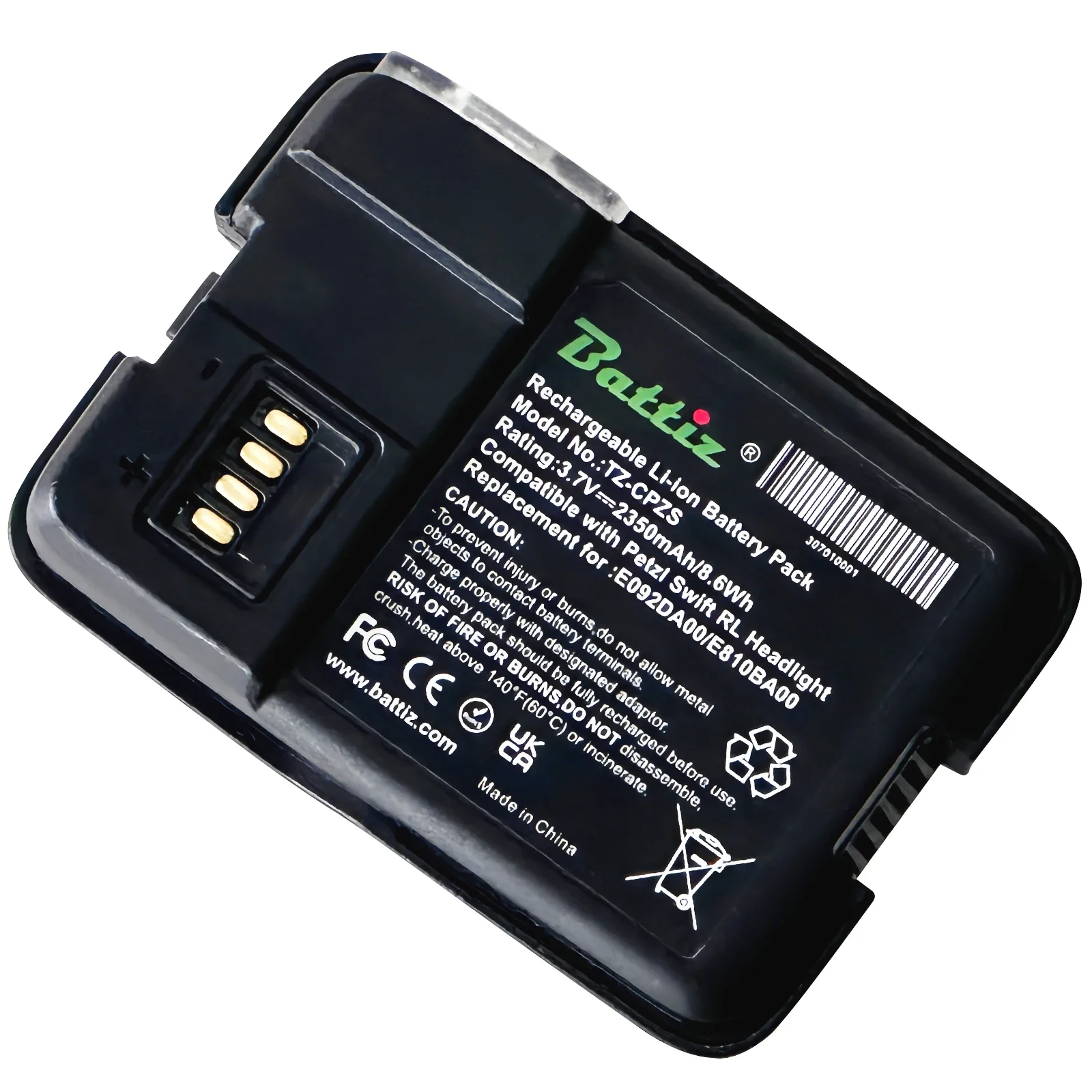 Skonppu Li-ion Rechargeable Battery For Petzl Swift RL Headlamps 3.7V 2350mAh For rechargeable lithium batteries