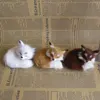 New Simulation Brown Fox Plush Toys Gift For Kid Furs Squatting Fox Model Animals World With Static Action Figures Ornament 5