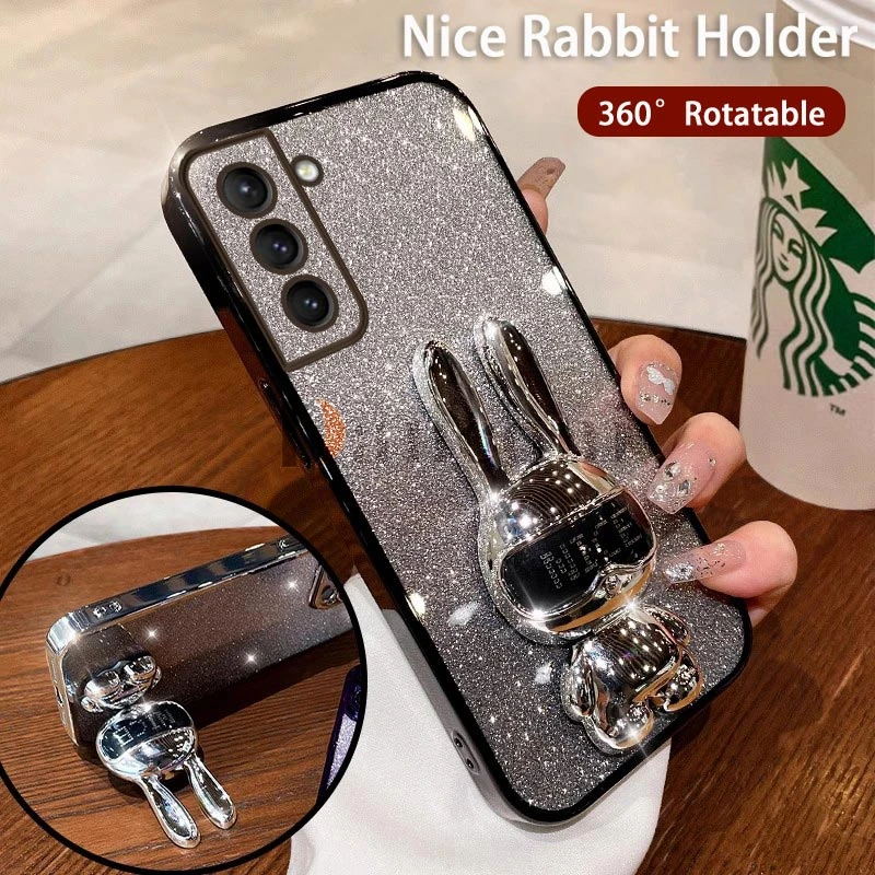 Bella Custodia Per Telefono Con Placcatura In Coniglio Per Samsung Galaxy S22 S22Plus S22Ultra S21Plus S23Fe S20Ultra S23Fe S23 S21Fe Cover