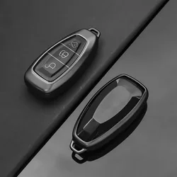 Soft TPU Full Cover Car Key Case with Keychain Attachment (Grey shell)