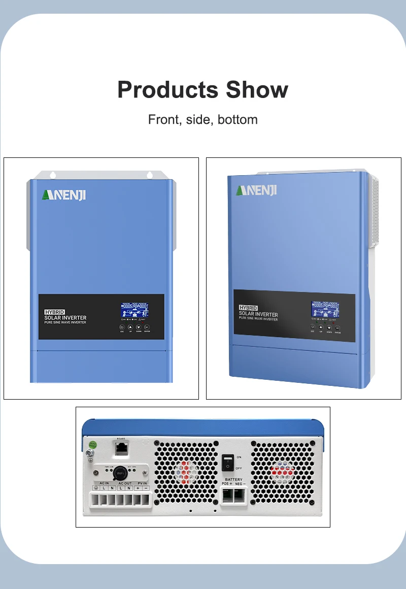 6.2KW 4KW 2KW MPPT Hybrid Solar Inverter Pure Sine Off Grid Tie 230VAC  PV 500V