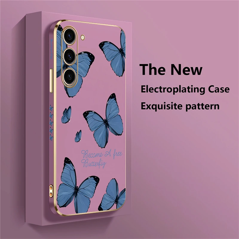 Elegant Butterfly Plating Soft Phone Case Cover