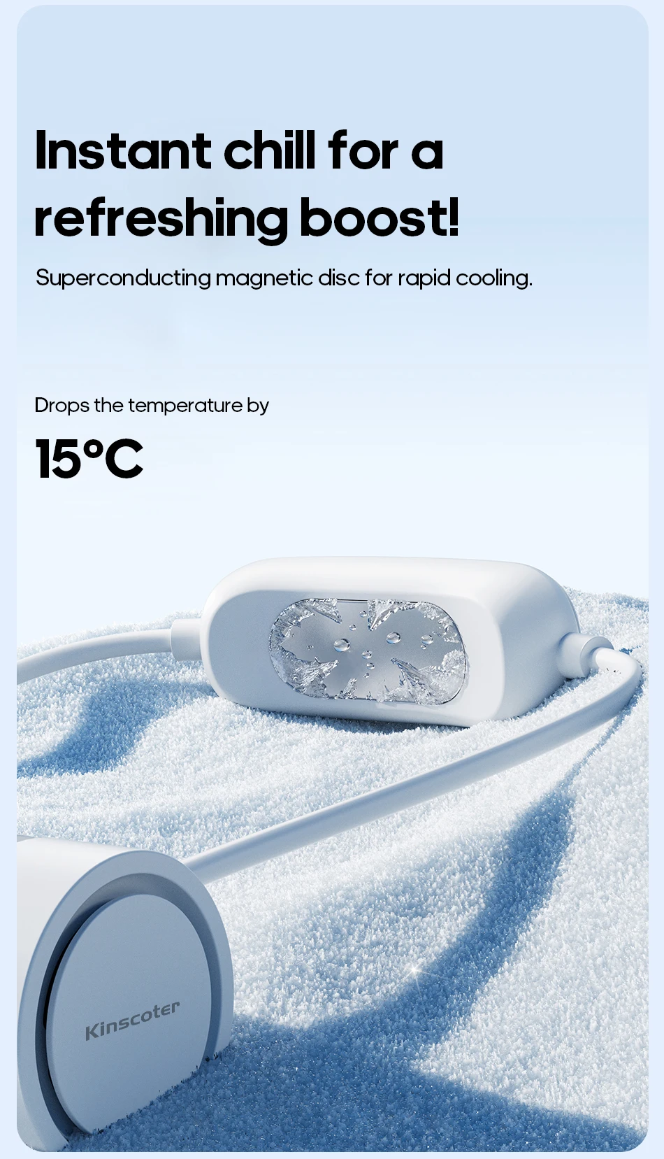 Portable Personal Sports Neck Fan 3-speed Wind with Cold Compress Function 800mAh*2 Mini Cooling Electric Fan for Outdoor Travel