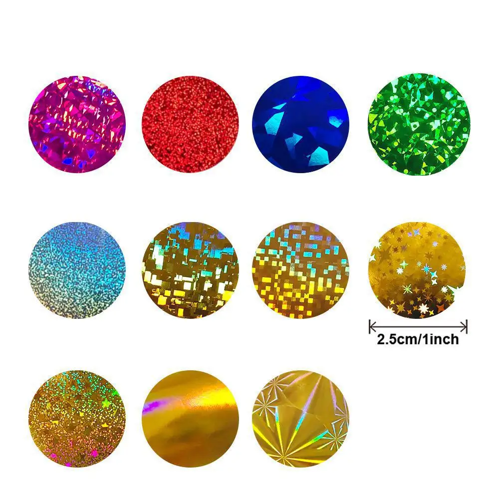 100-100 stücke Silber Glitter Versiegelung etikett runde Laser aufkleber Geburtstags feier handgemachte niedliche Umschlag Business Label stationär – Detail 10