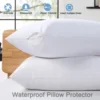 1PC White Pillow Cover Waterproof Pillow Protector Anti Mites Bed Bug Proof Zipper Pillow Cover Allergy Pilow Case 50X70CM 2