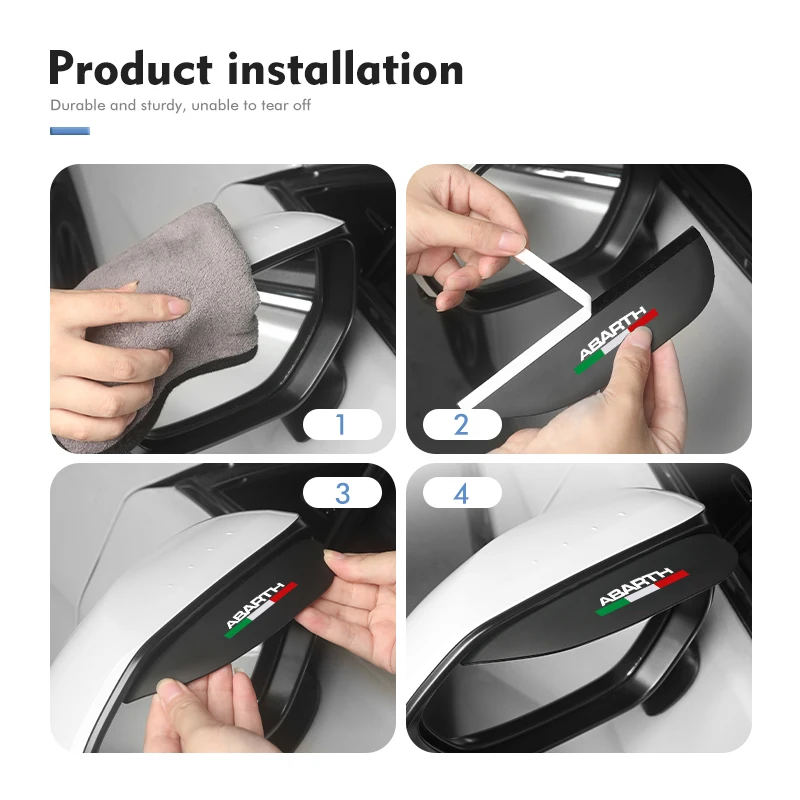 2pcs Carbon Car Rearview Mirror Rain Eyebrow Blocker Sun Visor For Abarth Viaggio Punto 124 125 500 595 695