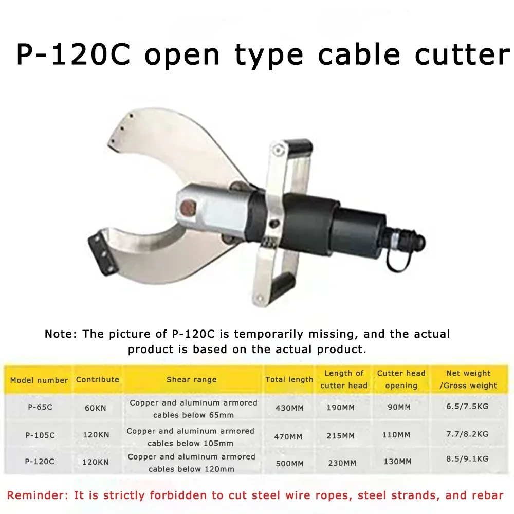 

120kn Hydraulic wire cutter cable cutter cut 120mm armoured Cu/Alu cable