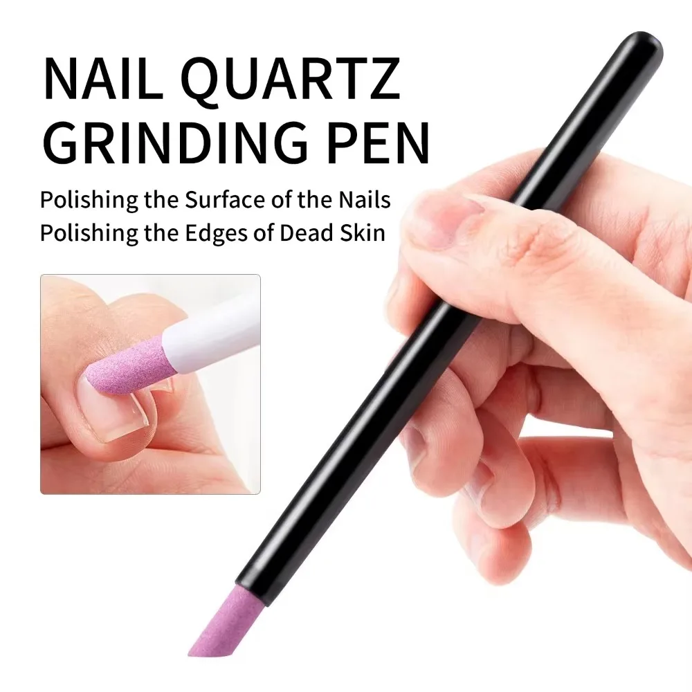 Quartz Nail Skin Grinding Pen Set Cuticle Remover Trimmer Dead Skin Remover Nail Polish Manicure Stick Files Tools 1/2/3pcs nail care kit manicure tools manicure pedicure kit manicure set nail manicure tools manicure pedicure tools nail manicure sticks dead skin remover nail polish tools