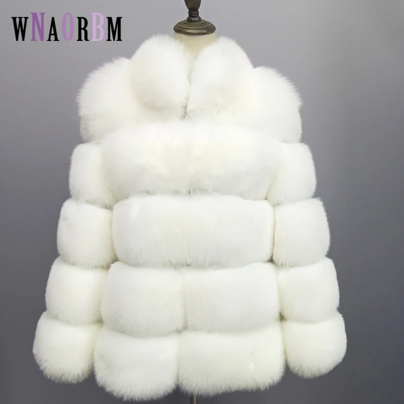 New 100% Natural Fox Fur Women's High end Fashion Winter Warm Coat Jacket Full Leather True Fur Coat Length 70cm