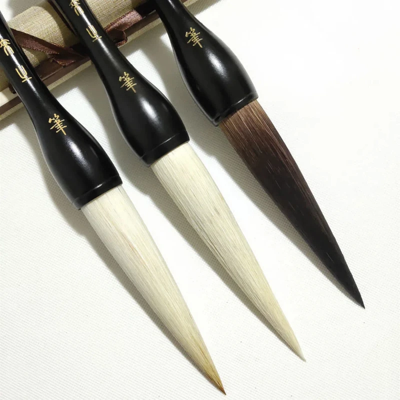 Pennello per Calligrafia a Pelo Misto, Pennello a Forma di Tramoggia con Pelo Lungo, Speciale per Scrittura Corsiva, Pennello per Calligrafia Artistica - immagine 3