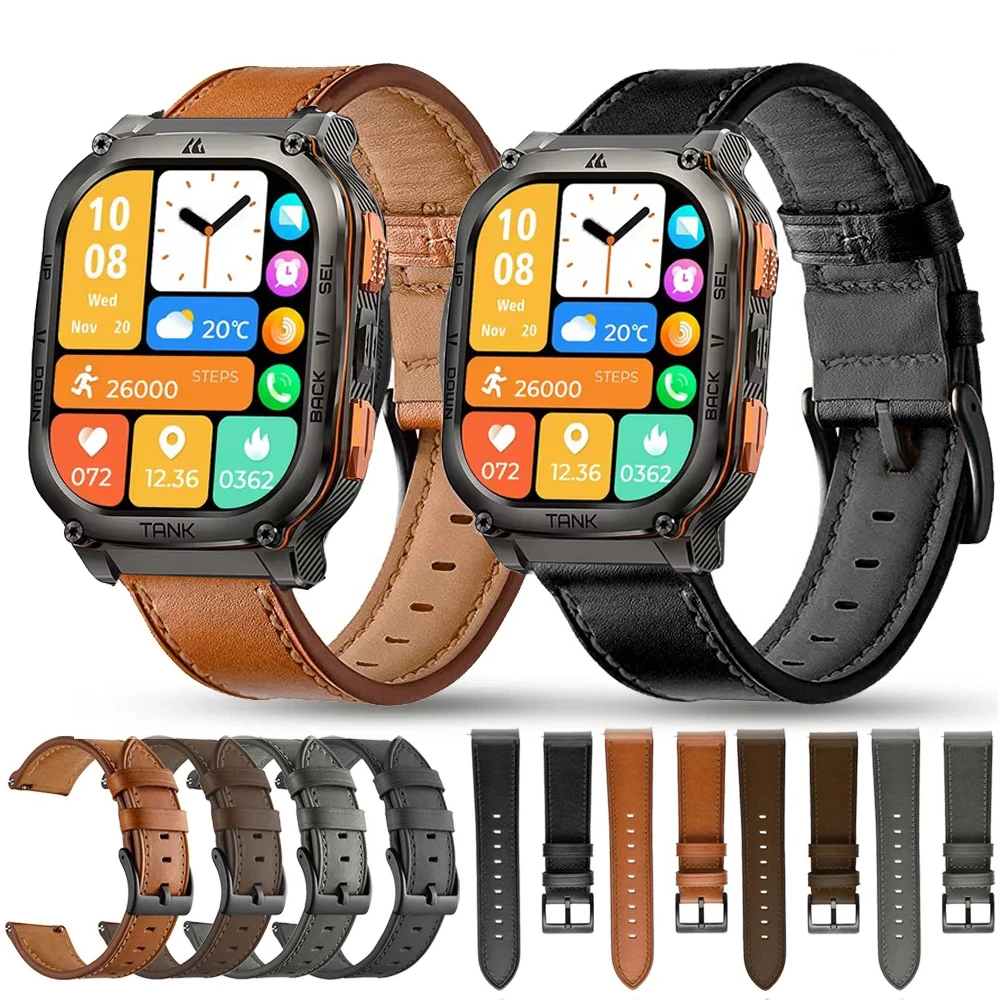 Premium Leather Quick-Release Smartwatch Strap Bracelet