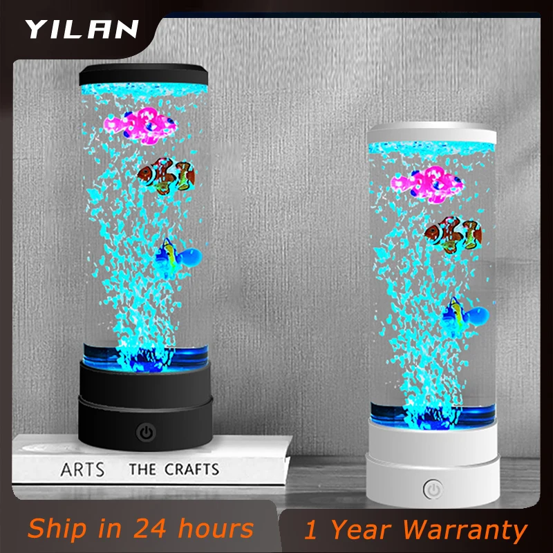 

LED Bubble Fish Lamp Simulate Aquarium Night Light USB Charging Multi-Color Aquarium Tank Table Lamp for Kids Birthday Gift