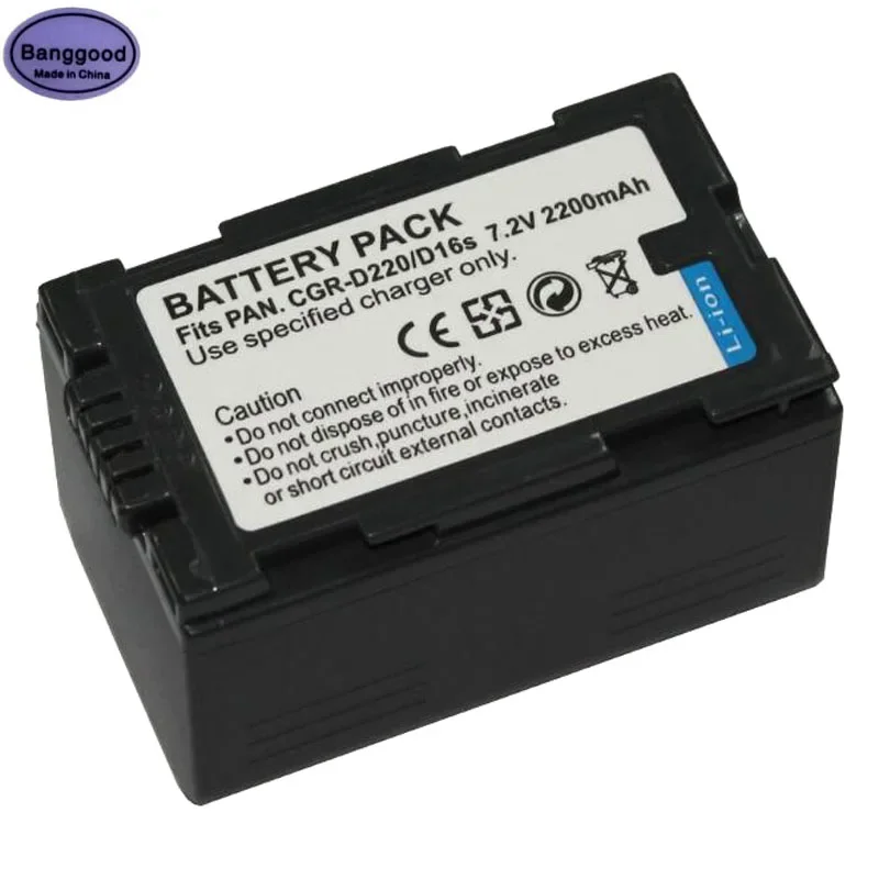 7.2V 2200mAh CGR-D220 CGR-D16S CGR D220 D16S Camera Battery For Panasonic AG-DVC7 DVC15 AG-DVX100 AG-DVX1000 NV-C2 NV-C3 NV-C5