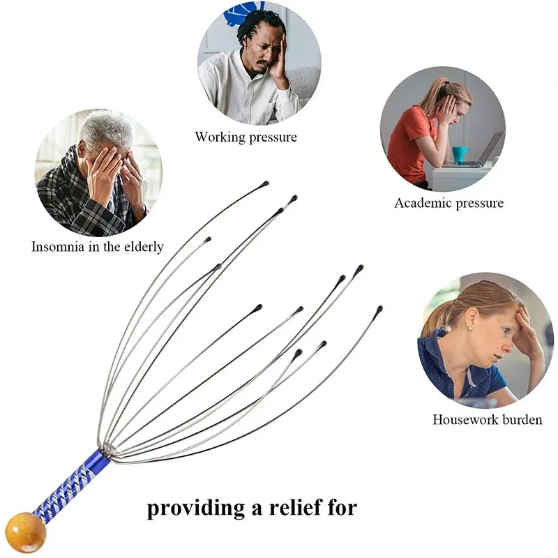Octopus Head Massager Decompression Toy Remove Muscle Tension Tiredness Headache Anti-stress Sensory Toy for Kids Adult Anti Stress Toys